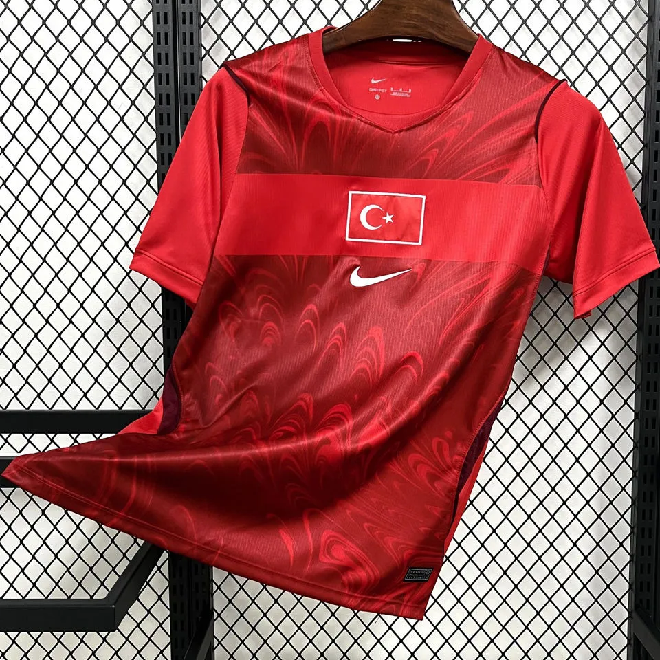 2026/27 Turkey Away Red Fans Soccer Jersey  (Have Right Patch 有右臂章 白底黑字）
