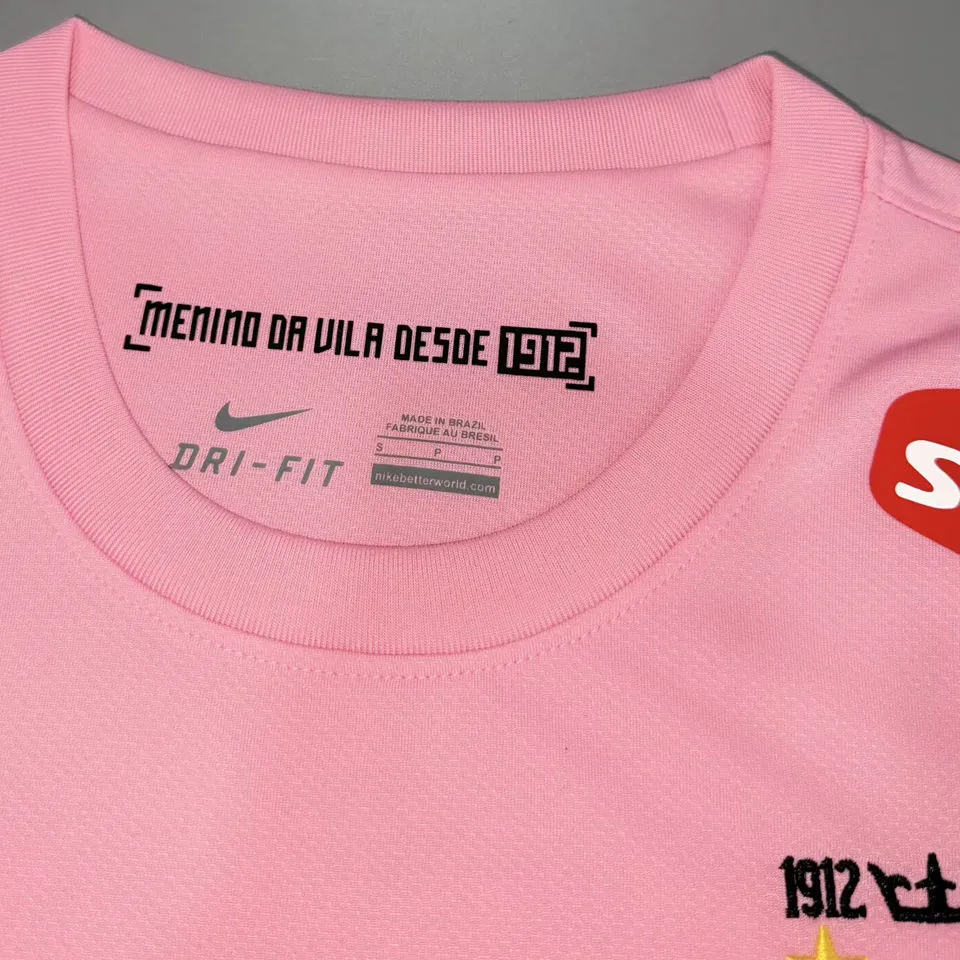 2012/13 Santos Pink Retro Long Sleeve Soccer Jersey
