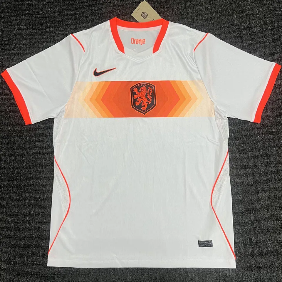 2026/27 NL Away White Fans Soccer Jersey  (Have Right Patch 有右臂章 黑底白字）