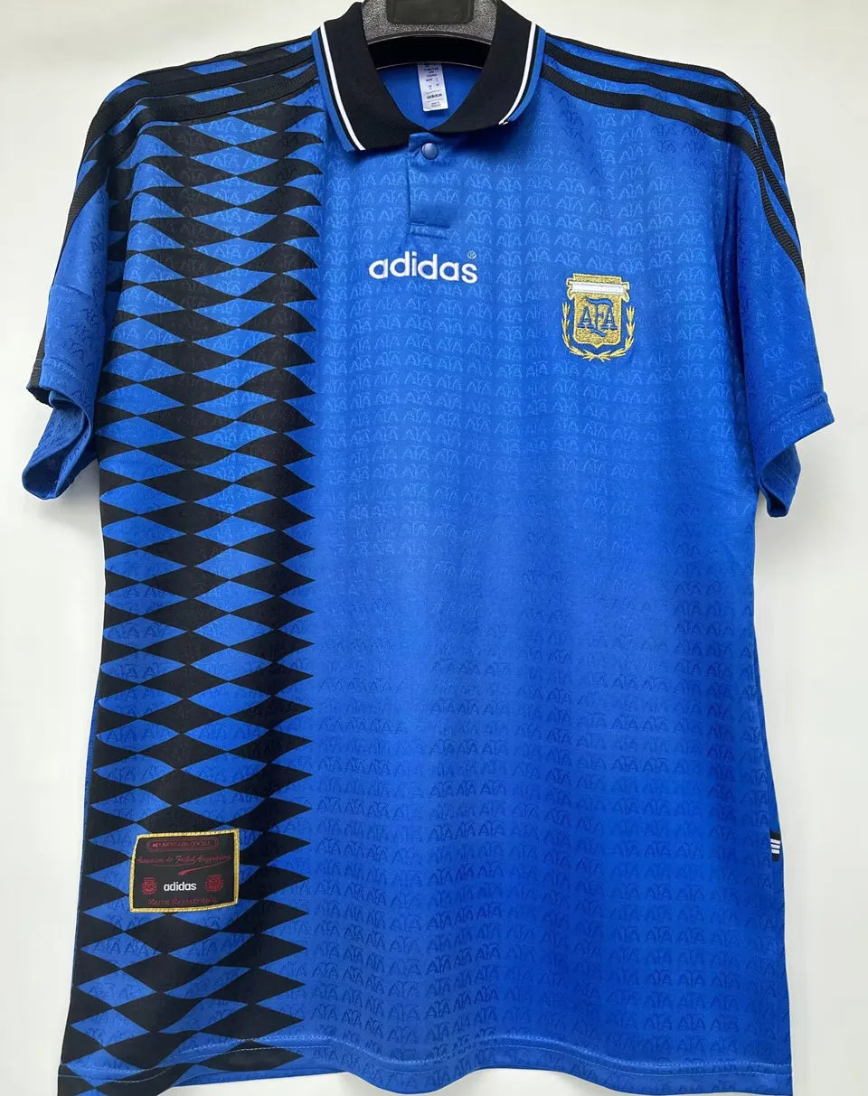 1994 Argentina Away Blue Retro Soccer Jersey detail image